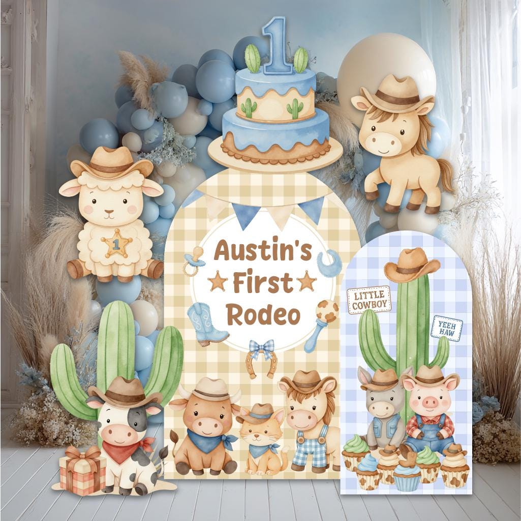 My First Rodeo Birthday Cutouts, Cowboy Party, First Birthday, Western Birthday, Wild West, Western Baby, Baby Boy, Photo Prop, Wild One