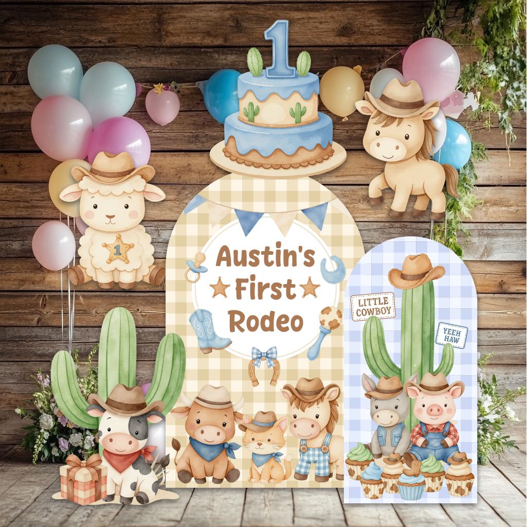 My First Rodeo Birthday Cutouts, Cowboy Party, First Birthday, Western Birthday, Wild West, Western Baby, Baby Boy, Photo Prop, Wild One