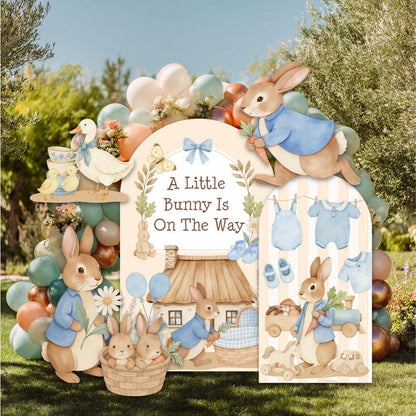 Blue Floral Garden Bunny Cutout, Some Bunny is On the Way, Boys Baby Shower Decor, Yard Sign, Easter Bunny, Gender Reveal, Storybook Props