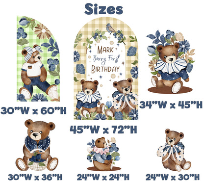 Berry First Birthday Cutout, Teddy Bear, Blueberry Baby Shower, Backdrop, Sweet Party Decorations, Berry 1st Birthday, Vintage Bear,Baby Boy
