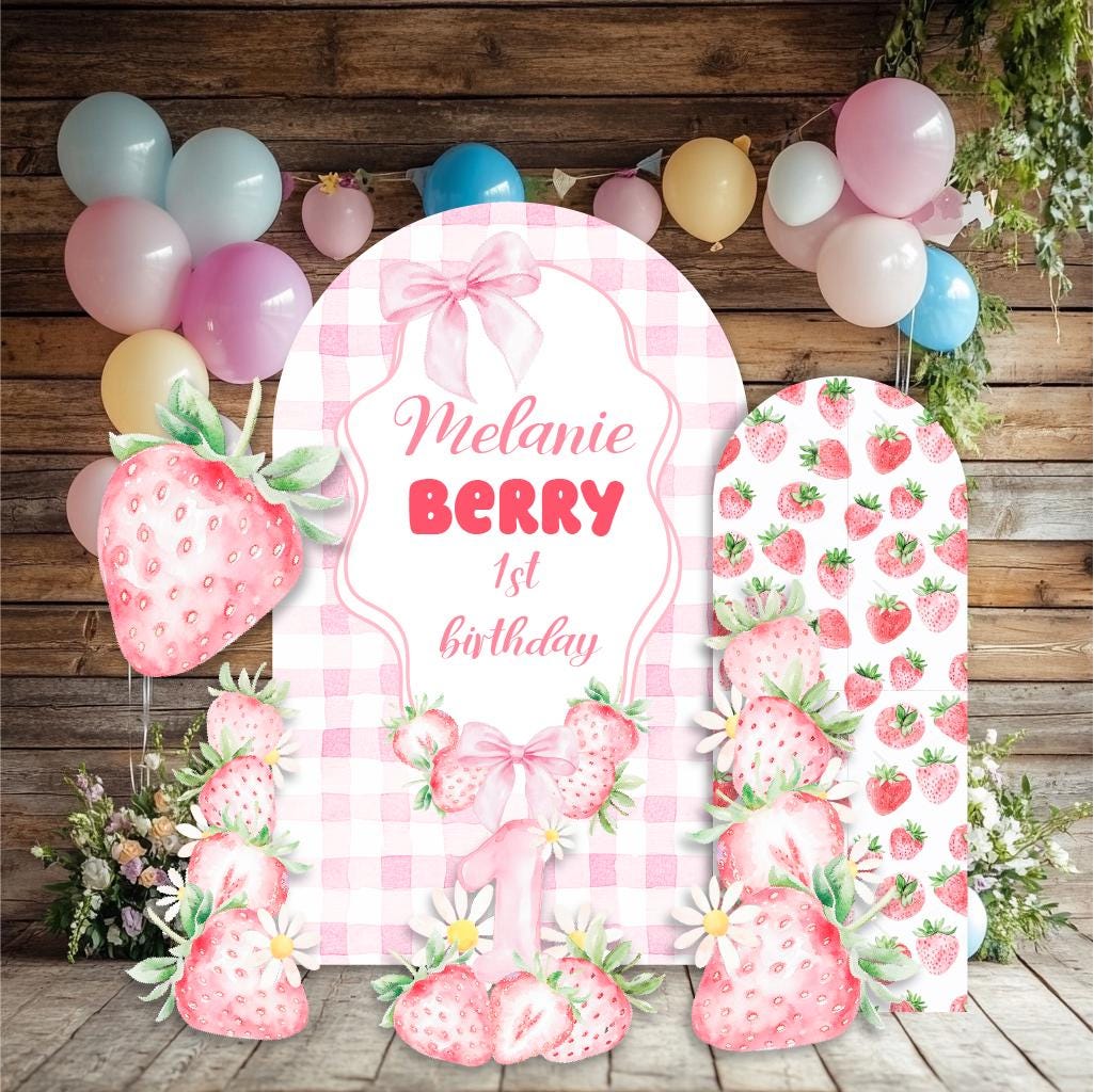 Berry First Birthday Cutouts, Strawberry Backdrop, Sweet Party Decorations, Sweet One, 1st birthday, Berry 1st Birthday, Strawberry Props