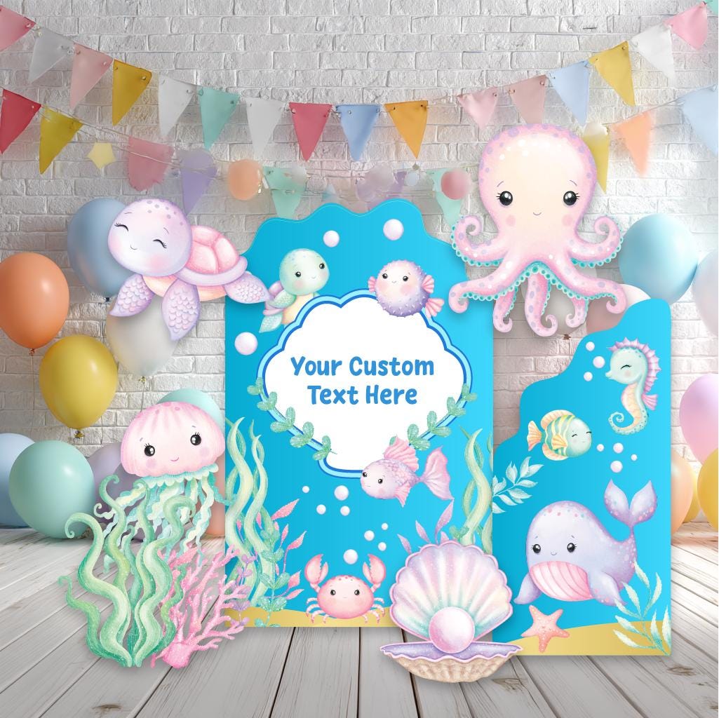 Under the Sea Cutout, ONEder the Sea, Pastel Sea Animals, Ocean Animals Props, Baby Shower, Whale Backdrop, Underwater Party, First Birthday