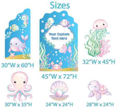 Under the Sea Cutout, ONEder the Sea, Pastel Sea Animals, Ocean Animals Props, Baby Shower, Whale Backdrop, Underwater Party, First Birthday