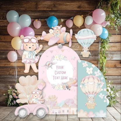 Pink Aviator Bear Cutouts, Girls First Birthday, Time Flies, Traveling Baby Shower, Hot Air Balloon, We Can Bearly Wait, Teddy Bear Props