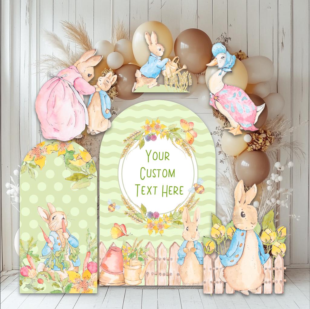 Blue Garden Bunny Cutout, Rabbit Baby Shower Decor, Backdrop, Gender Reveal, First Birthday, Baby Boy, Garden Themed Birthday, Standee, Prop