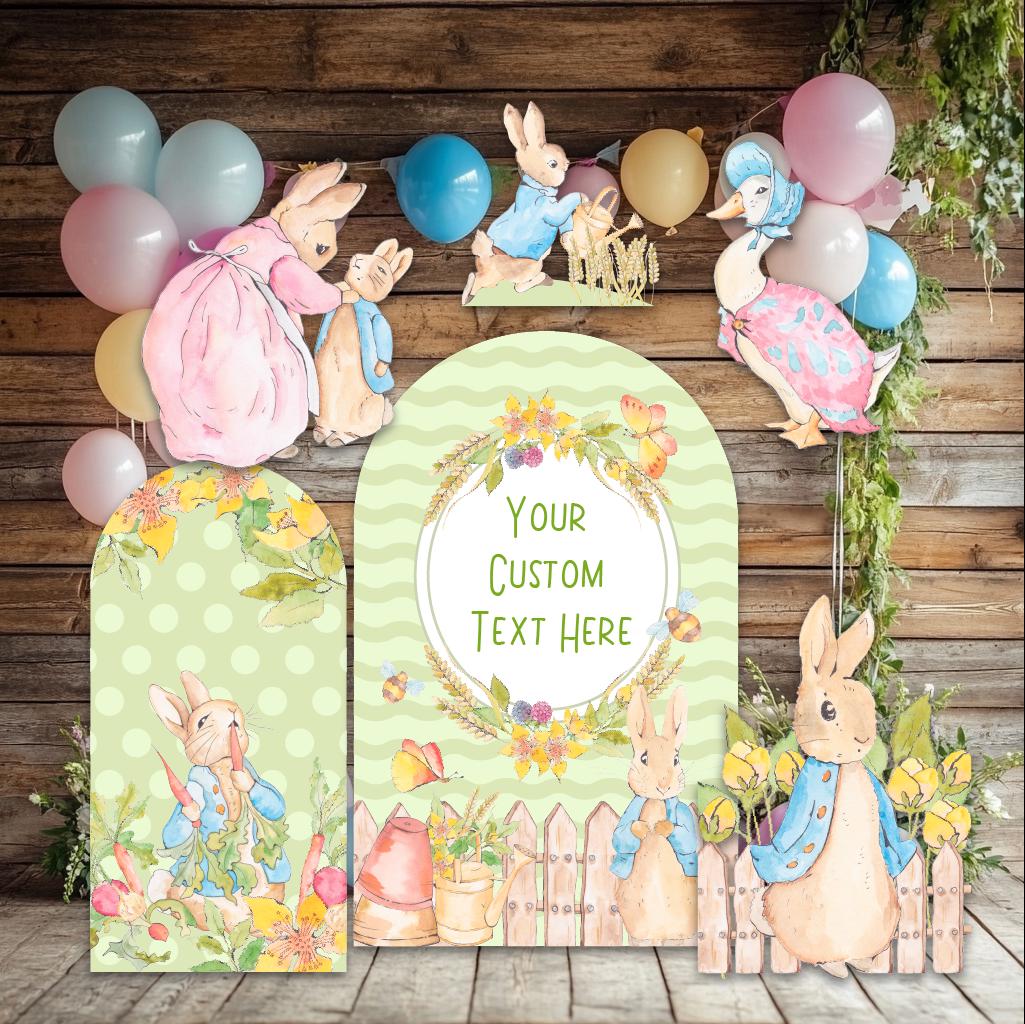 Blue Garden Bunny Cutout, Rabbit Baby Shower Decor, Backdrop, Gender Reveal, First Birthday, Baby Boy, Garden Themed Birthday, Standee, Prop