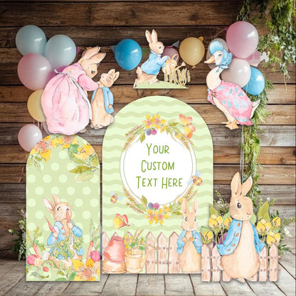 Blue Garden Bunny Cutout, Rabbit Baby Shower Decor, Backdrop, Gender Reveal, First Birthday, Baby Boy, Garden Themed Birthday, Standee, Prop