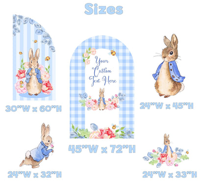 Blue Floral Garden Bunny Cutout, Boys Baby Shower Decor, 1st Birthday, Yard Sign, Garden Decor, Easter Bunny, Gender Reveal, Storybook Props
