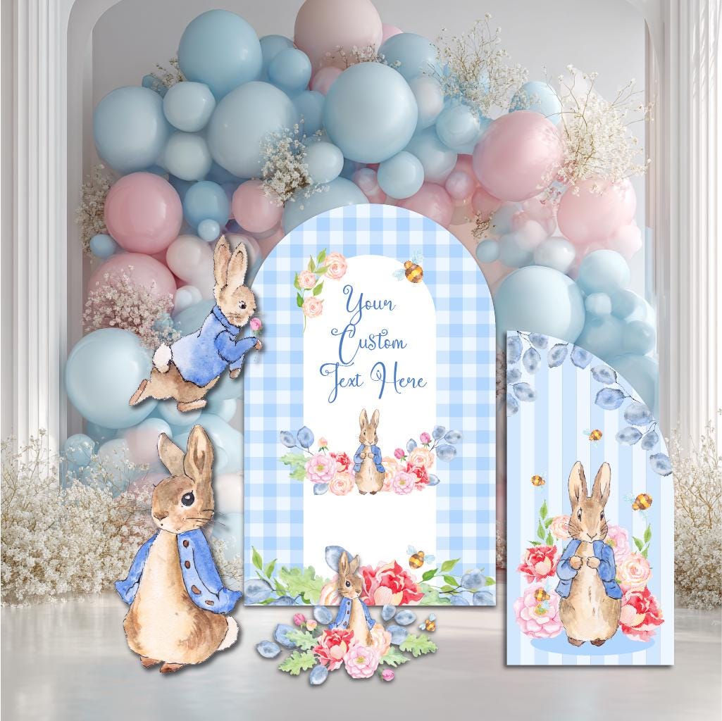 Blue Floral Garden Bunny Cutout, Boys Baby Shower Decor, 1st Birthday, Yard Sign, Garden Decor, Easter Bunny, Gender Reveal, Storybook Props