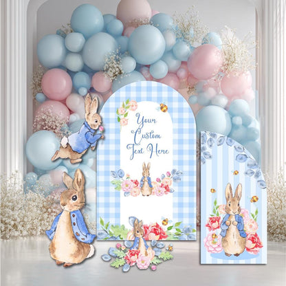 Blue Floral Garden Bunny Cutout, Boys Baby Shower Decor, 1st Birthday, Yard Sign, Garden Decor, Easter Bunny, Gender Reveal, Storybook Props