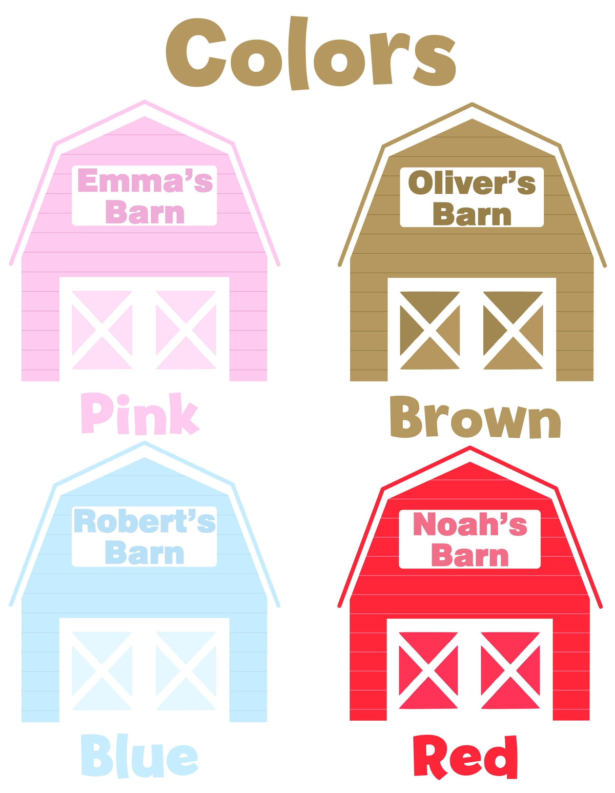 Barnyard Cutout, Ranch Animals Party, Pink Barn, Blue Barn, Brown Barn, Red Barn, Birthday Prop, Fram Baby Shower, Farm Themed Party Decor