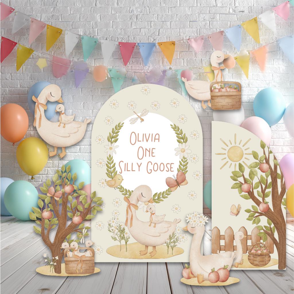 One Silly Goose Cutouts, Mama Goose Baby Shower, Silly Goose Props, Birthday Decor, Lucky Duck, Gender Neutral, Cottagecore, 1st Birthday