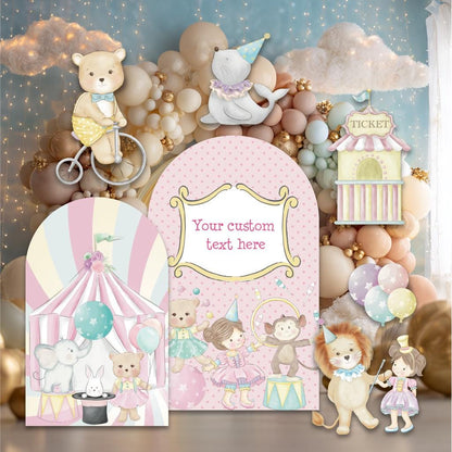 Pastel Pink Circus Party Cutouts, Baby Shower, Birthday Decor, Circus Themed Birthday, Carnival Backdrop, 1st Birthday, Festival, Magic Show
