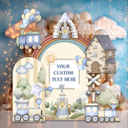 Train Birthday Party Cutouts, Boys Birthday, Train Backdrop, Choo I'm Two Party Decor, 2nd Birthday, Personalized Birthday, Party Props