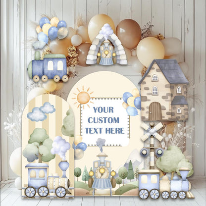 Train Birthday Party Cutouts, Boys Birthday, Train Backdrop, Choo I'm Two Party Decor, 2nd Birthday, Personalized Birthday, Party Props