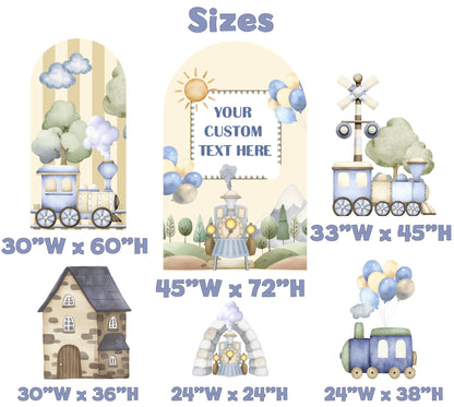 Train Birthday Party Cutouts, Boys Birthday, Train Backdrop, Choo I'm Two Party Decor, 2nd Birthday, Personalized Birthday, Party Props