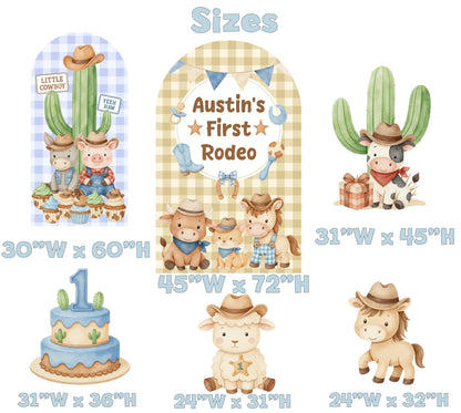 My First Rodeo Birthday Cutouts, Cowboy Party, First Birthday, Western Birthday, Wild West, Western Baby, Baby Boy, Photo Prop, Wild One
