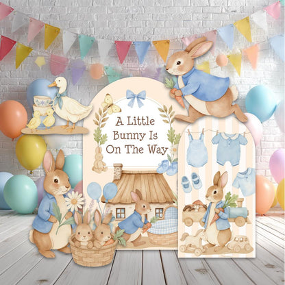 Blue Floral Garden Bunny Cutout, Some Bunny is On the Way, Boys Baby Shower Decor, Yard Sign, Easter Bunny, Gender Reveal, Storybook Props