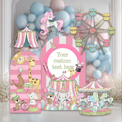 Pink Circus Party Cutouts, Baby Shower, Girls Birthday Decor, Safari Animal, Circus Themed Birthday, Carnival Party, Carousel, Circus Tent