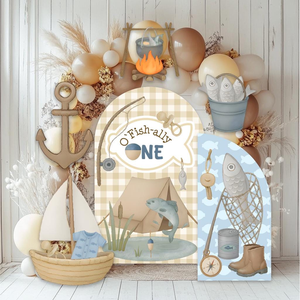 Ofishally One First Birthday Cutouts, First Birthday, Baby Boy, Photo Prop, Big One, O-fish-ally, Boys First Birthday, Fishing Party, Fish