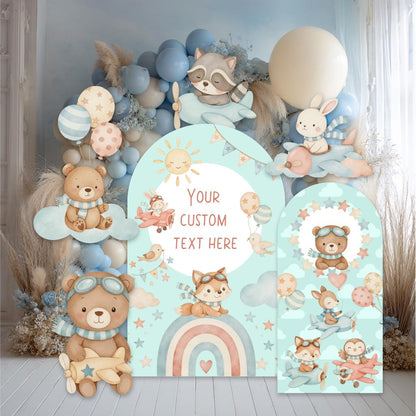 Cute Woodland Animals Cutout, Time flies, Adventure Baby Shower, Air Transport, Aviator Theme Birthday, Aviator Bear, First Flight, Props