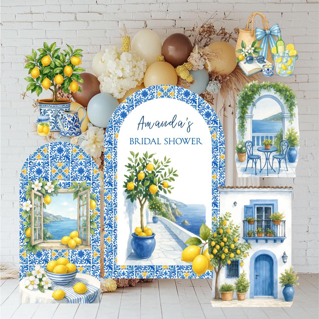 Mediterranean Birthday Cutouts, Amalfi Coast Party Props, Mediterranean Baby Shower, Italian Bridal Shower, Signs, Bachelorette Backdrop