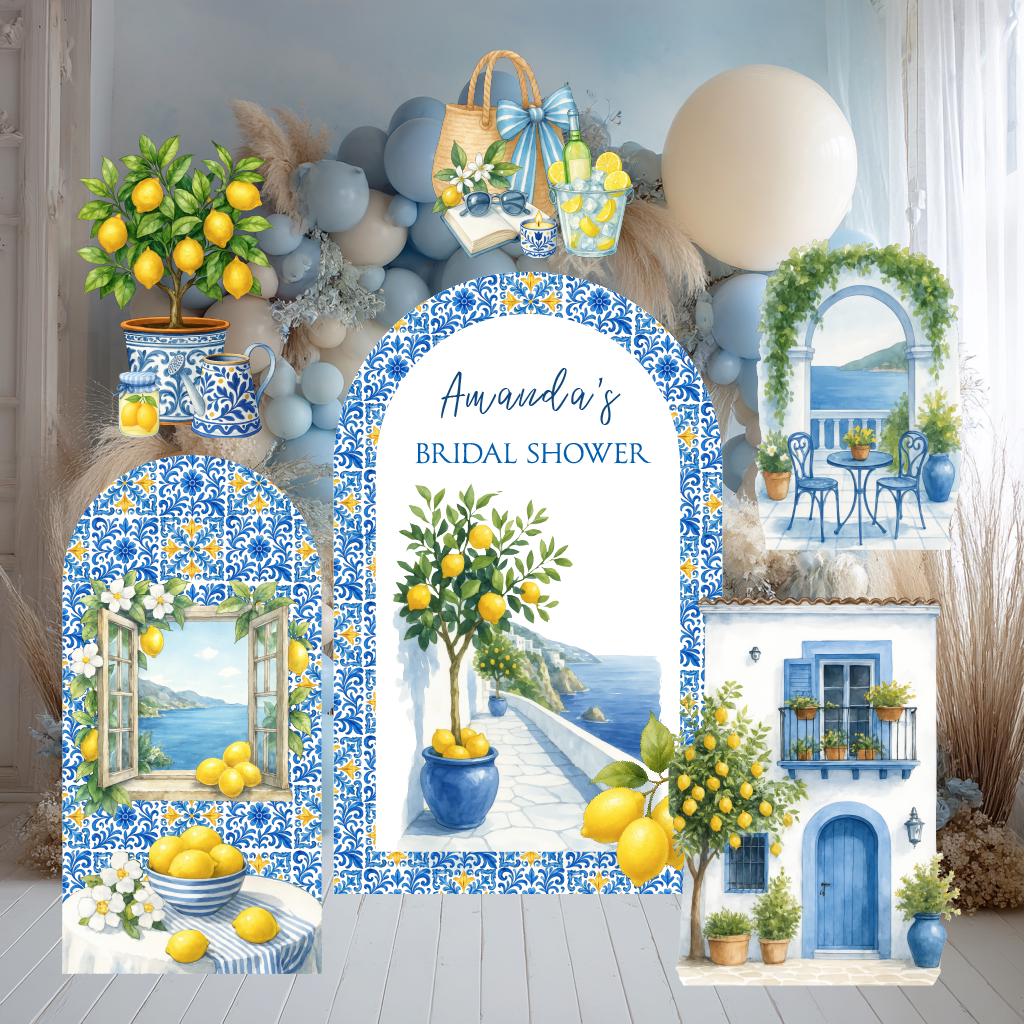 Mediterranean Birthday Cutouts, Amalfi Coast Party Props, Mediterranean Baby Shower, Italian Bridal Shower, Signs, Bachelorette Backdrop