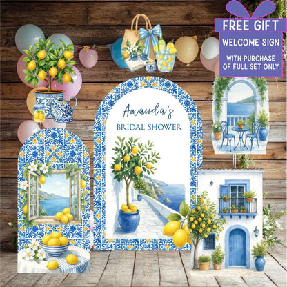 Mediterranean Birthday Cutouts, Amalfi Coast Party Props, Mediterranean Baby Shower, Italian Bridal Shower, Signs, Bachelorette Backdrop