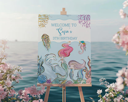 Mermaid Cutouts, Personalized Backdrop, Birthday Party Decor, Under The Sea, Mermaid Tails, Beach Theme Party, Ocean Theme, Oneder The Sea
