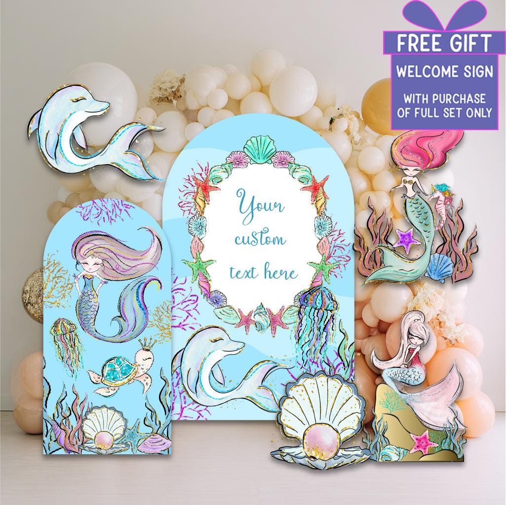 Mermaid Cutouts — custom party decor, printed and cut to shape