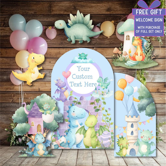 Pastel Baby Dragons Cutouts — custom party decor, printed and cut to shape