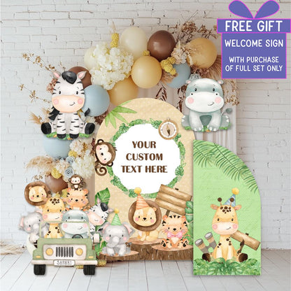 Safari Animals Truck Cutouts — custom party decor, printed and cut to shape