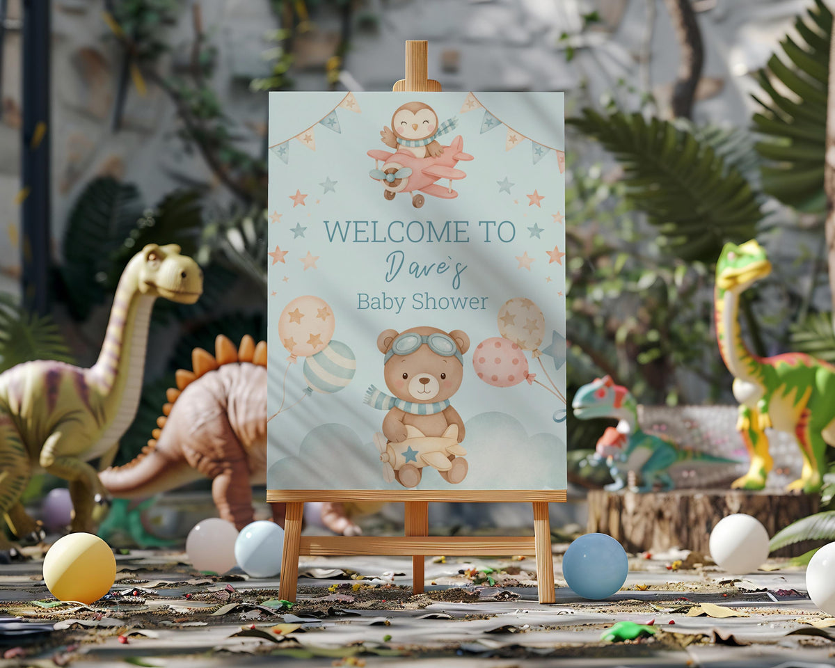 Cute Woodland Animals Cutout, Time flies, Adventure Baby Shower, Air Transport, Aviator Theme Birthday, Aviator Bear, First Flight, Props
