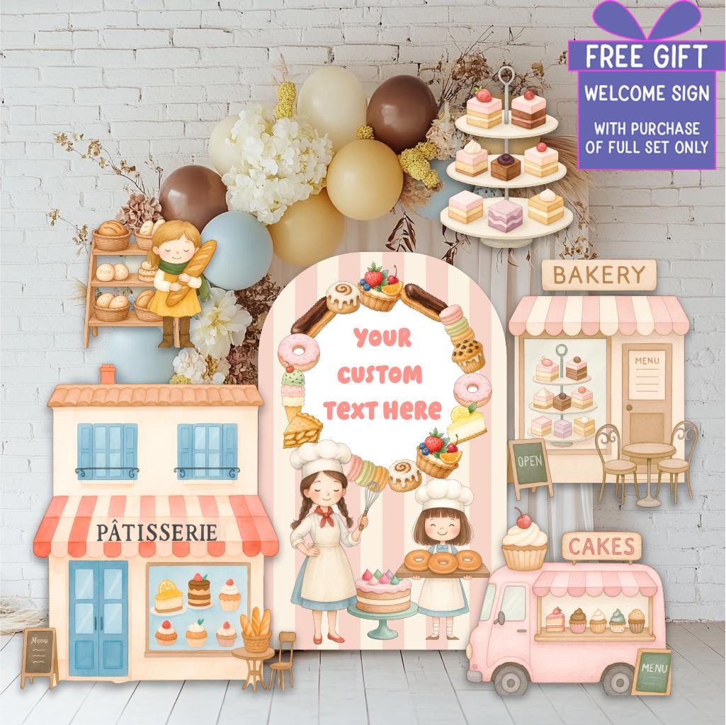Patisserie Cutouts — custom party decor, printed and cut to shape