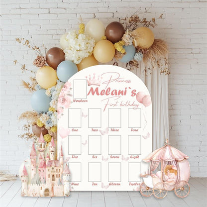 Personalized Pink Baby Princess Photo Board, Milestone, Girls First Birthday, First Year Photo Board, Baby Girl, Pink Carriage, Party Props