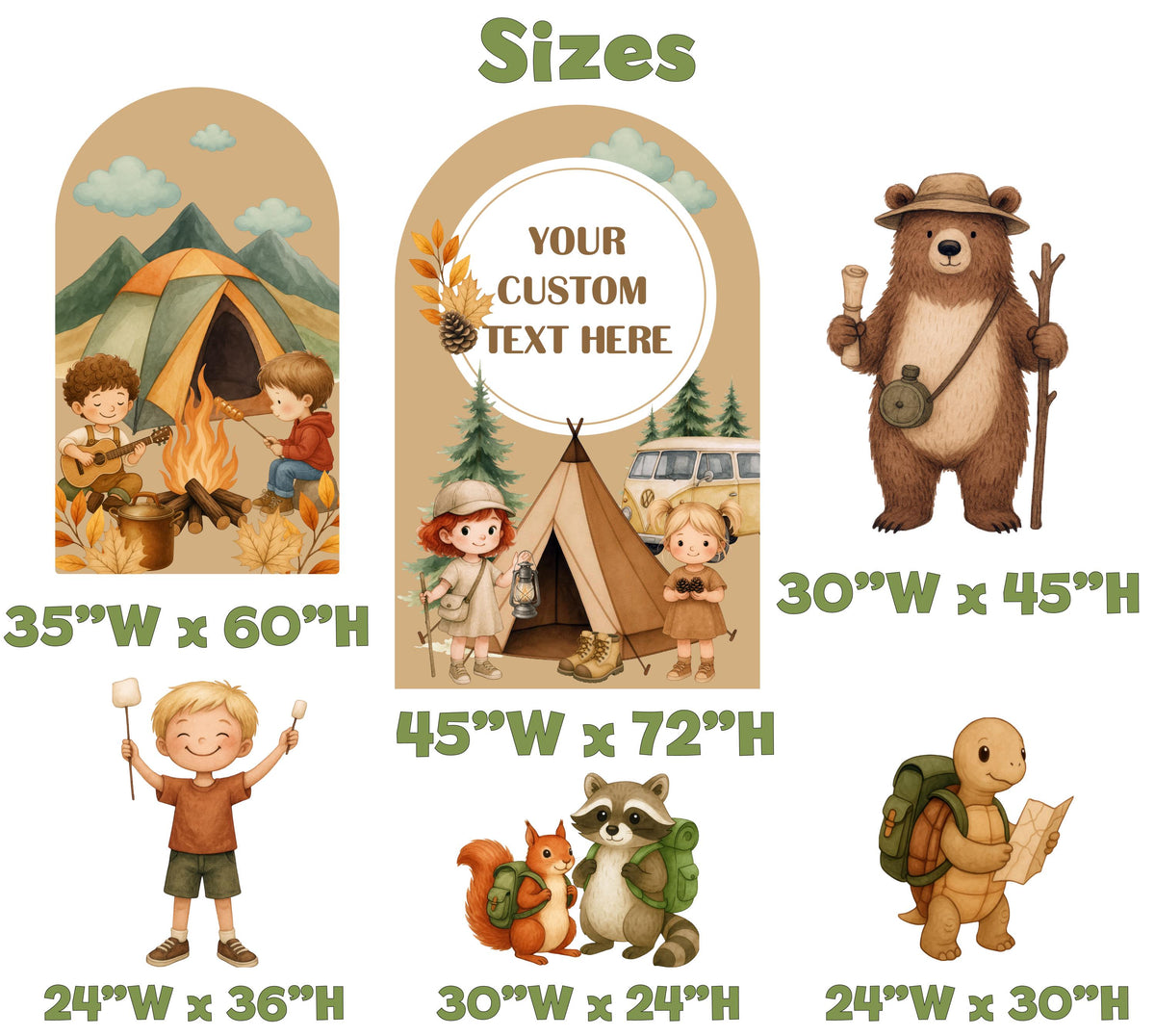 Camping Cutouts, Boho Birthday Decor, Welcome Sign, Camping Baby Shower, Camp Themed Birthday, Woodland Animals, Party Prop, Camper Birthday