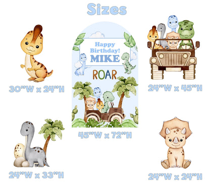 Dinosaur Party Cutouts, Party Decor, Baby Dino Birthday Party, Party Props, Roar Baby Shower, Safari Dino, Safari Truck, Standee, T-Rex