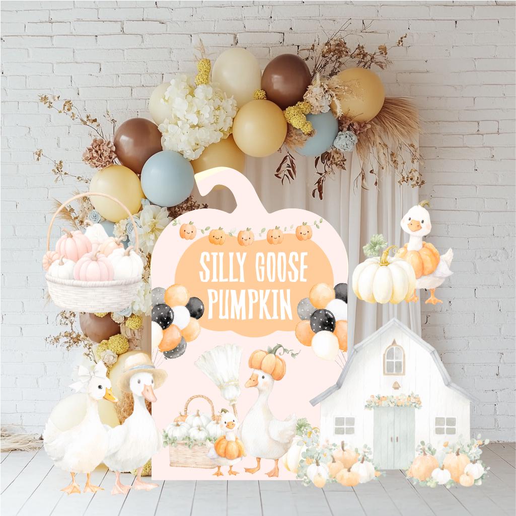 Silly Goose Fall Decor Set: Pumpkin Patch Birthday — custom party decor, printed and cut to shape