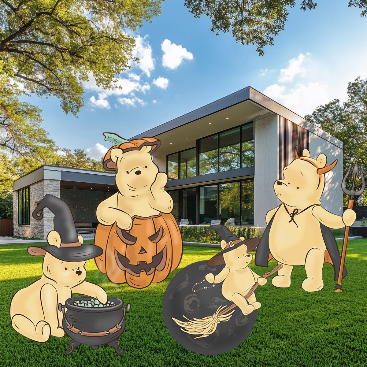 Halloween Honey Bear Cutouts — custom party decor, printed and cut to shape