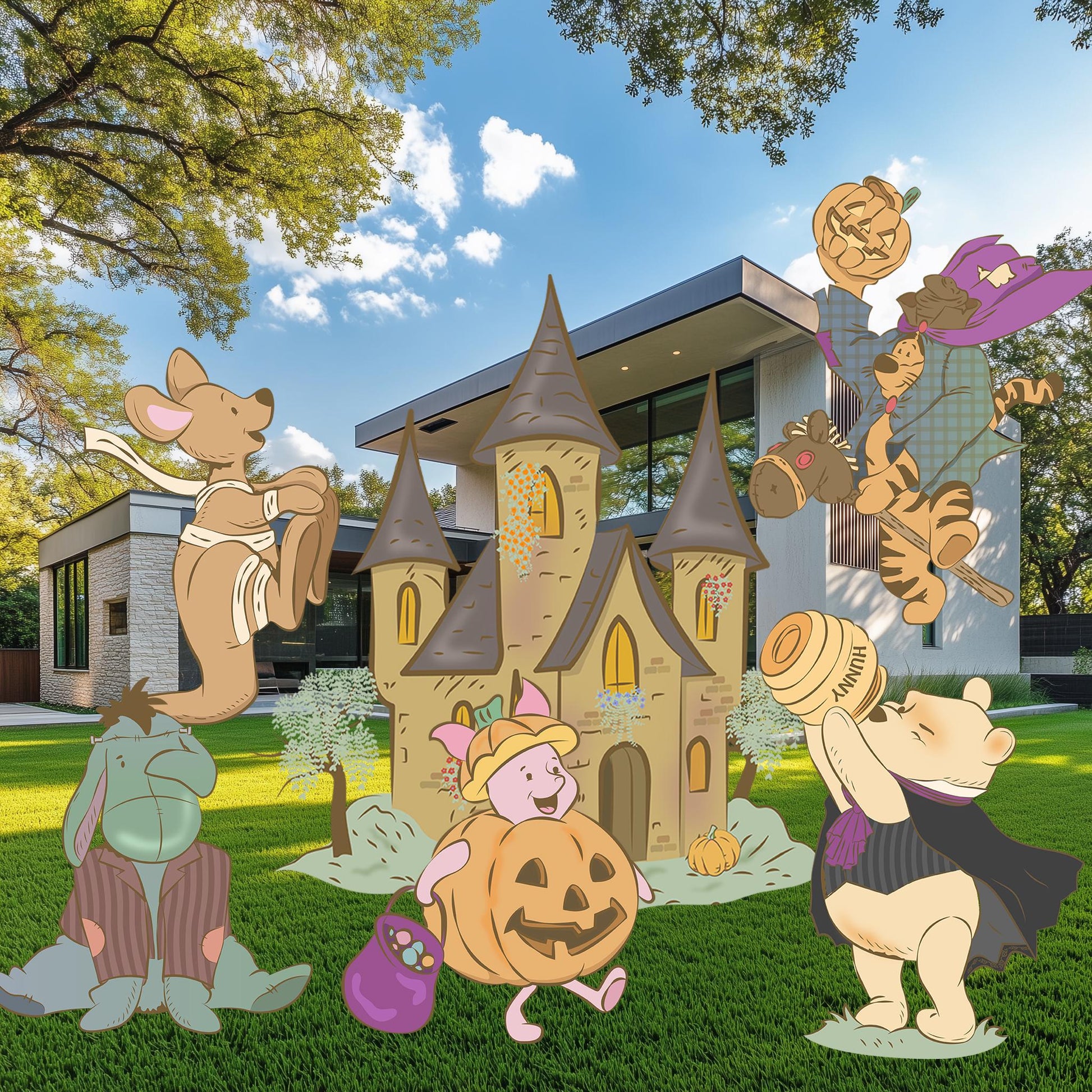 Halloween Honey Bear Cutouts, Yard Art, Spooky Decor, Halloween Decor, Baby Shower Decor, Yard Sign, Halloween Party Props