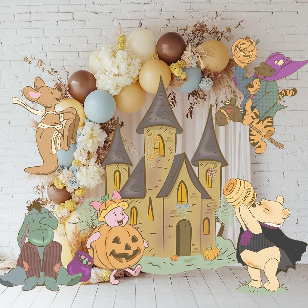 Halloween Honey Bear Cutouts, Yard Art, Spooky Decor, Halloween Decor, Baby Shower Decor, Yard Sign, Halloween Party Props