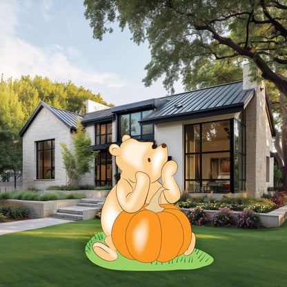 Pumpkin Honey Bear Cutout, Fall Decor, Thanksgiving Decor, Baby Shower, Lawn Sign, Yard Art, Birthday Decor, Party Props, Outdoor Decor