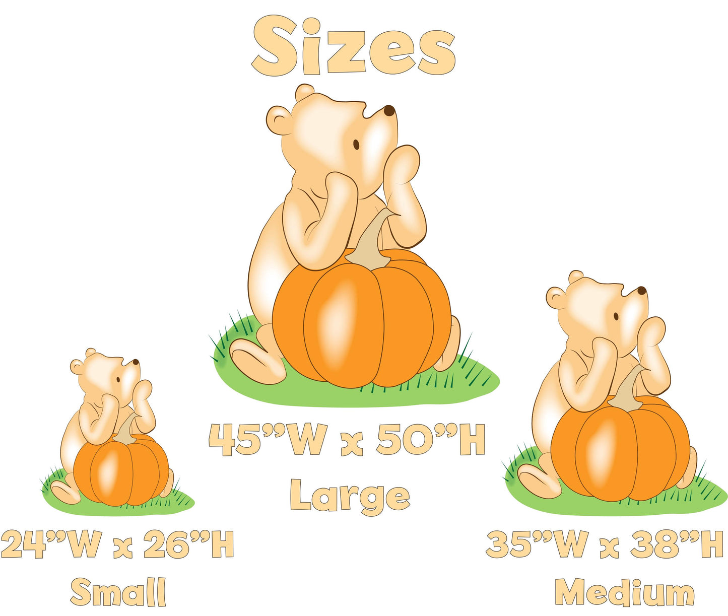 Pumpkin Honey Bear Cutout, Fall Decor, Thanksgiving Decor, Baby Shower, Lawn Sign, Yard Art, Birthday Decor, Party Props, Outdoor Decor
