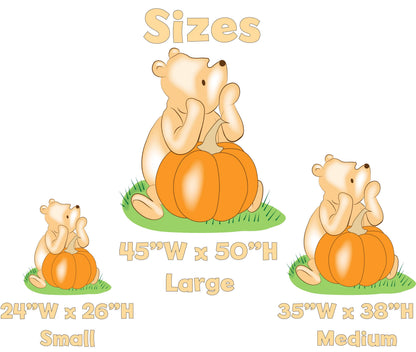 Pumpkin Honey Bear Cutout, Fall Decor, Thanksgiving Decor, Baby Shower, Lawn Sign, Yard Art, Birthday Decor, Party Props, Outdoor Decor
