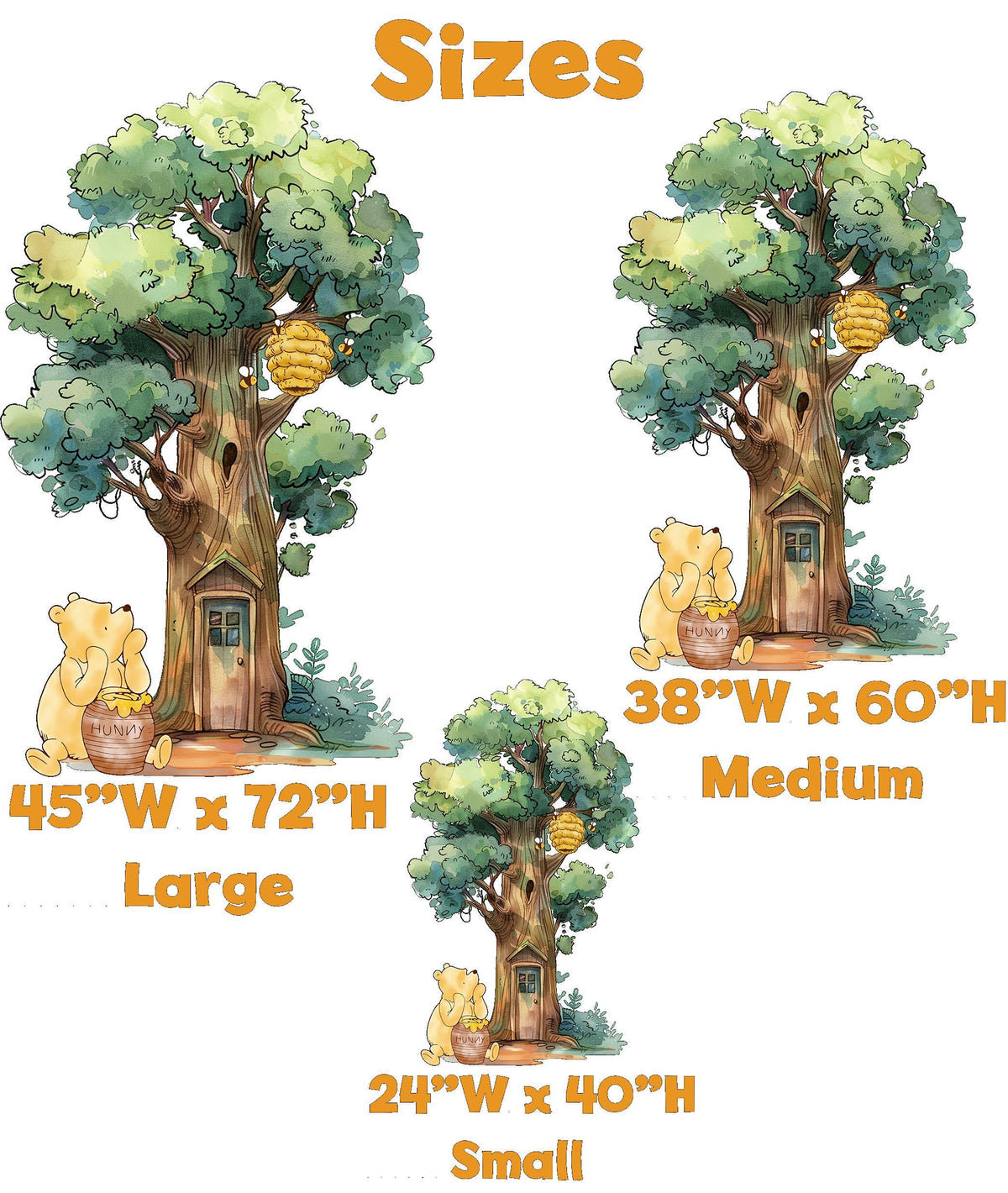 Classic Honey Bear Cutout Decoration (Tree & Bear), Baby Shower Decor, Backdrop, Yard Sign, Honey Bear, Baby Birthday, Classic Bear, Gender Reveal