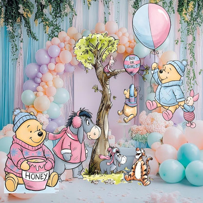 Honey Bear Gender Reveal Party Cutouts — custom party decor, printed and cut to shape