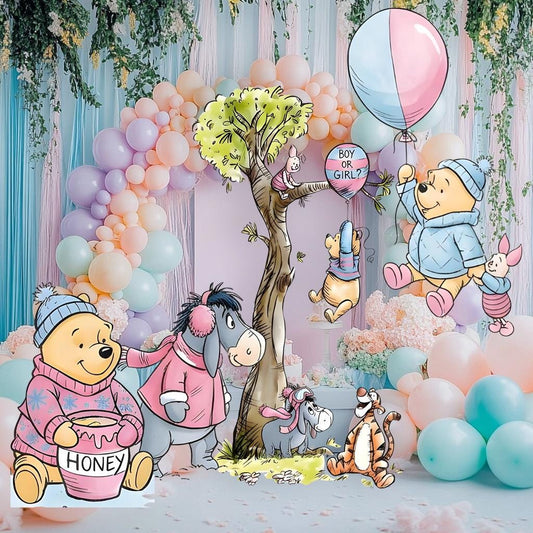Honey Bear Gender Reveal Party Cutouts — custom party decor, printed and cut to shape