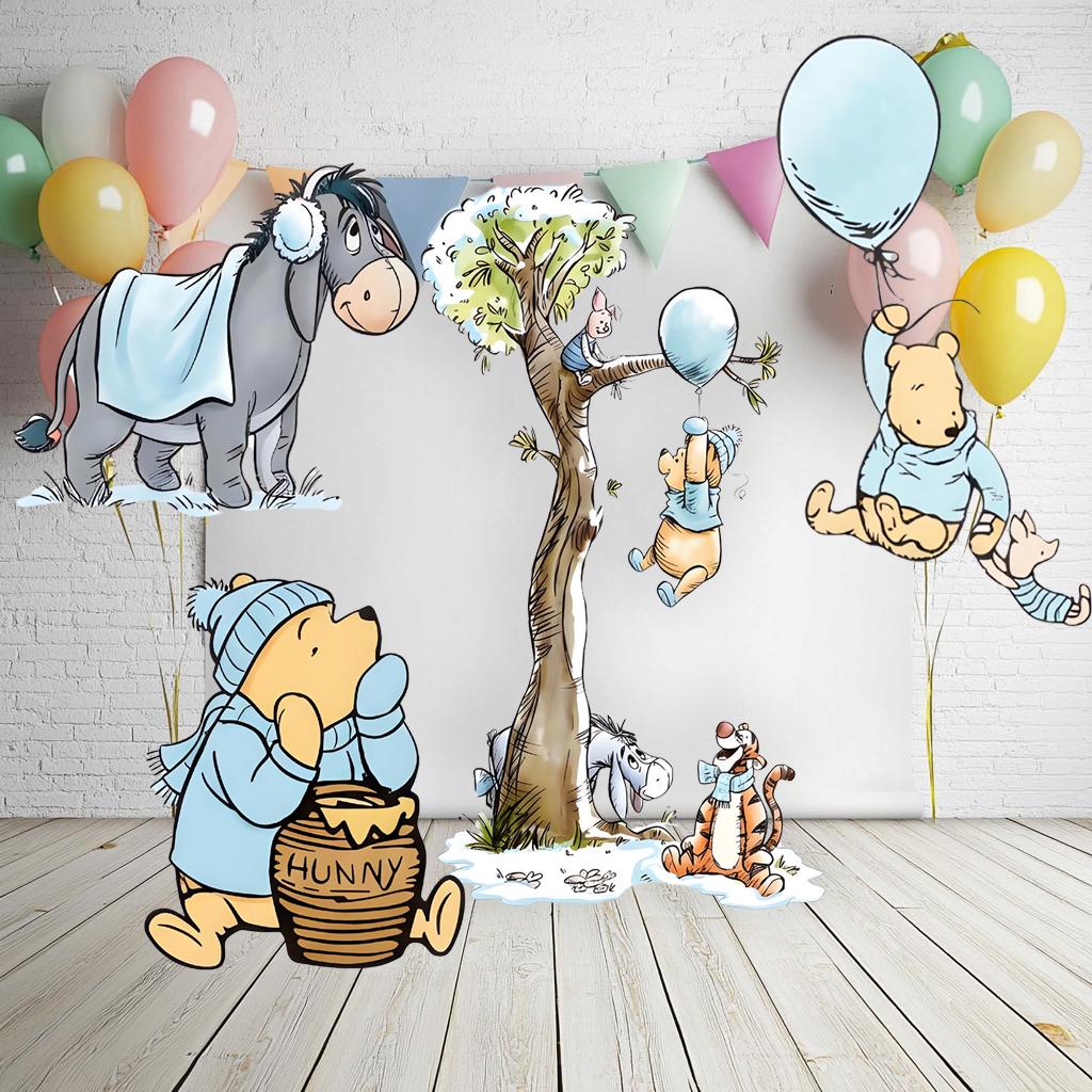 Blue Honey Bear Cutouts, Storybook Baby Shower Backdrop, Lawn Sign, Outdoor Decor, Christmas Decor, Winter Decor, Baby boy