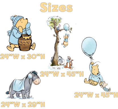 Blue Honey Bear Cutouts, Storybook Baby Shower Backdrop, Lawn Sign, Outdoor Decor, Christmas Decor, Winter Decor, Baby boy
