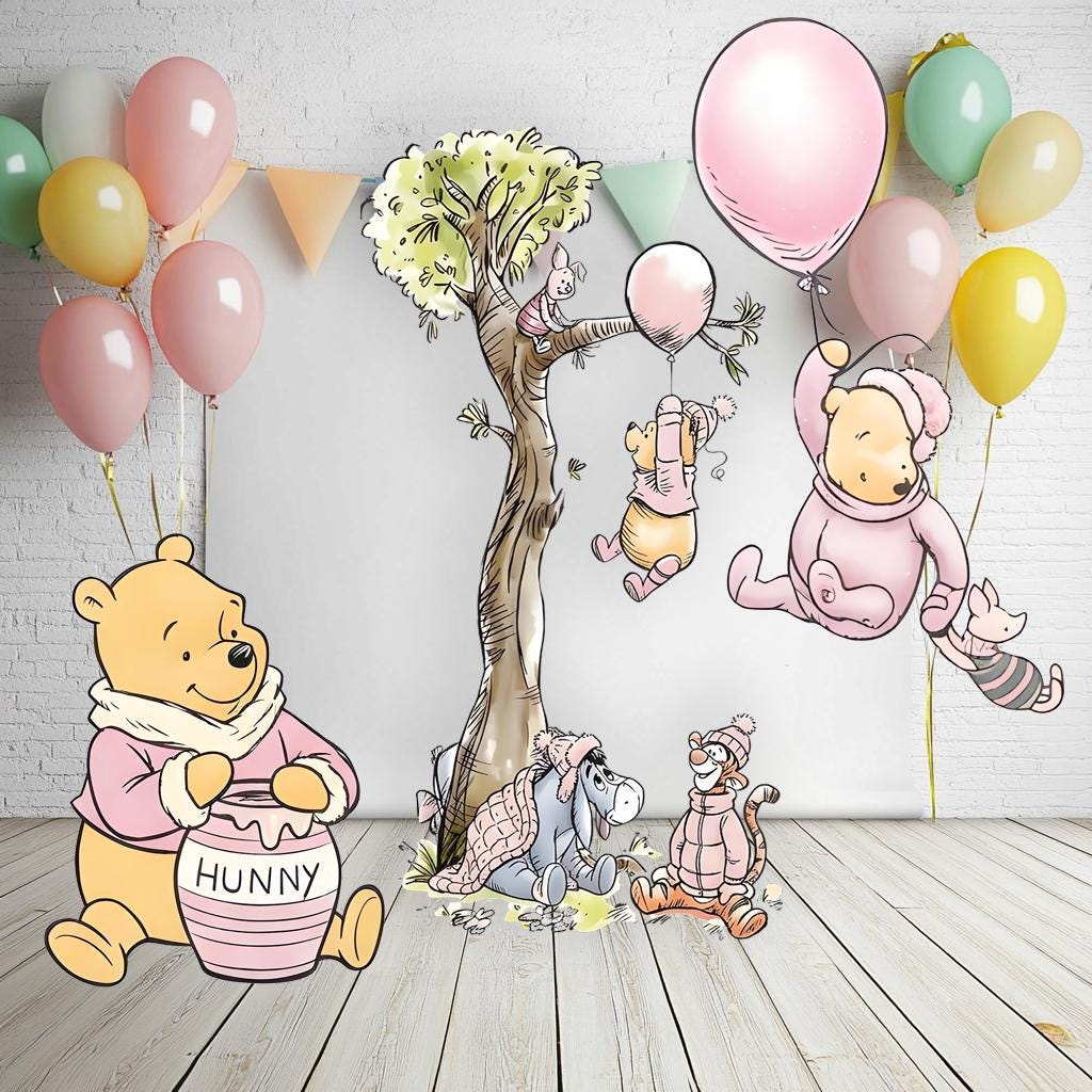 Pink Honey Bear Party Cutouts, Baby Shower Decoration, Baby Girl, Outdoor Decor, Christmas Decor, Yard Sign